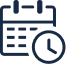 Coast to Coast icon featuring a calendar and clock, symbolizing easy scheduling and appointment times for our valued customers.