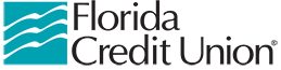 Florida Credit Union logo with a teal square and three white waves beside the name in black, symbolizing reliable member services.